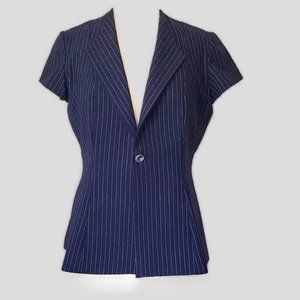 Women's Cap sleeve Navy pin stripe Jacket Custom designed